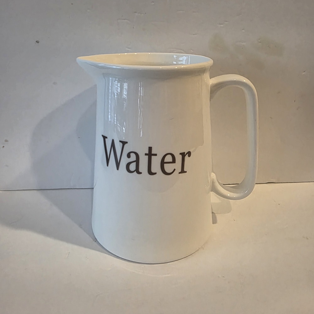 White Ceramic Water Pitcher